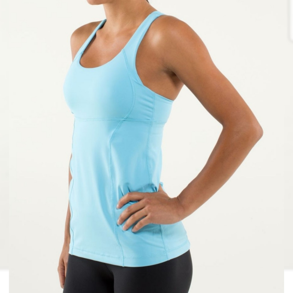 Lululemon blue energy crisscross tank top